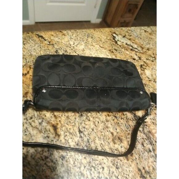 Coach Legacy Signature Wallet Wristlet Small Purse Adjustable Black - Picture 11 of 13